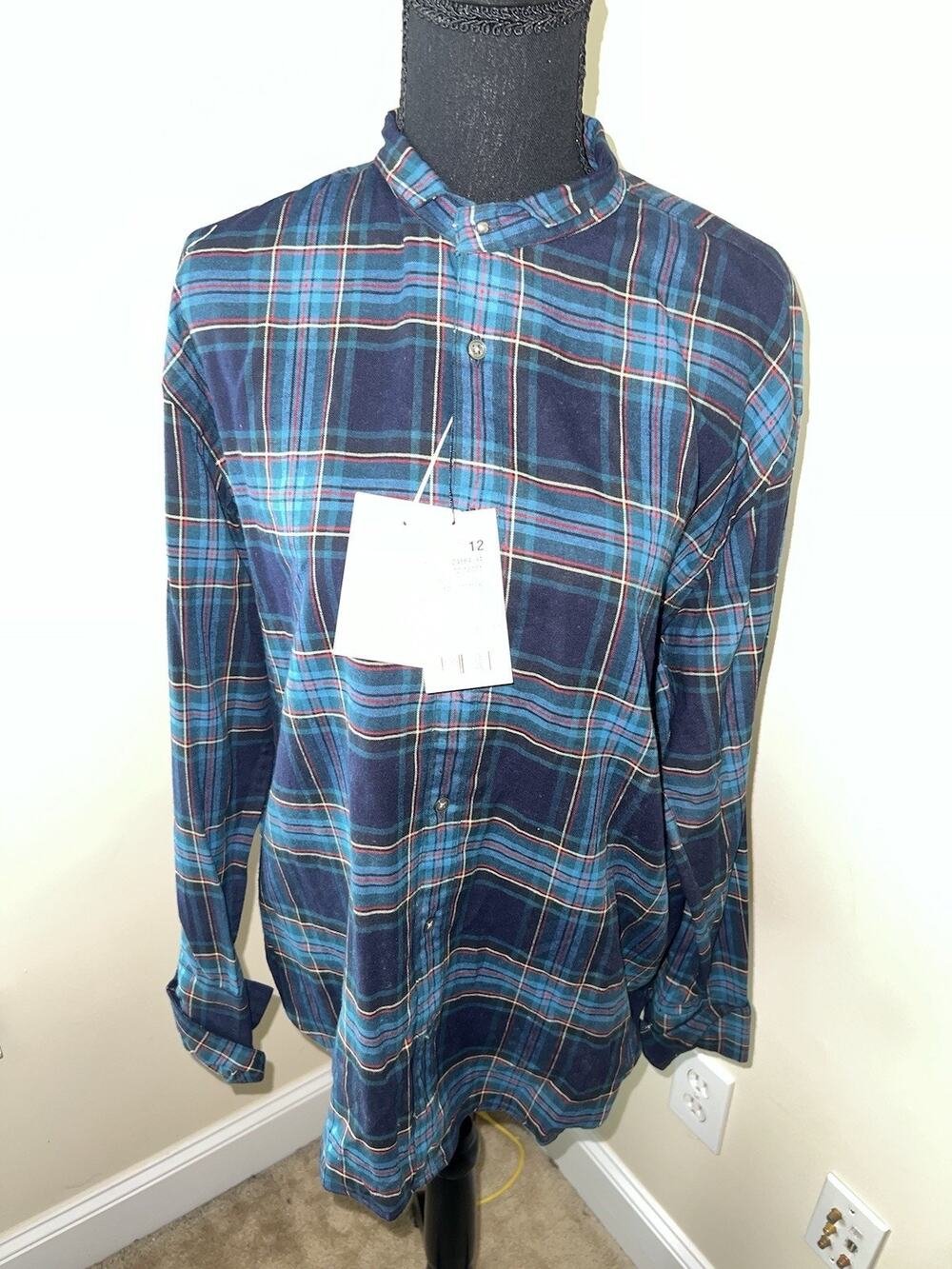 NWT VTG Ralph Lauren Women’s Long Sleeve Flannel 100% Cotton Size 12
